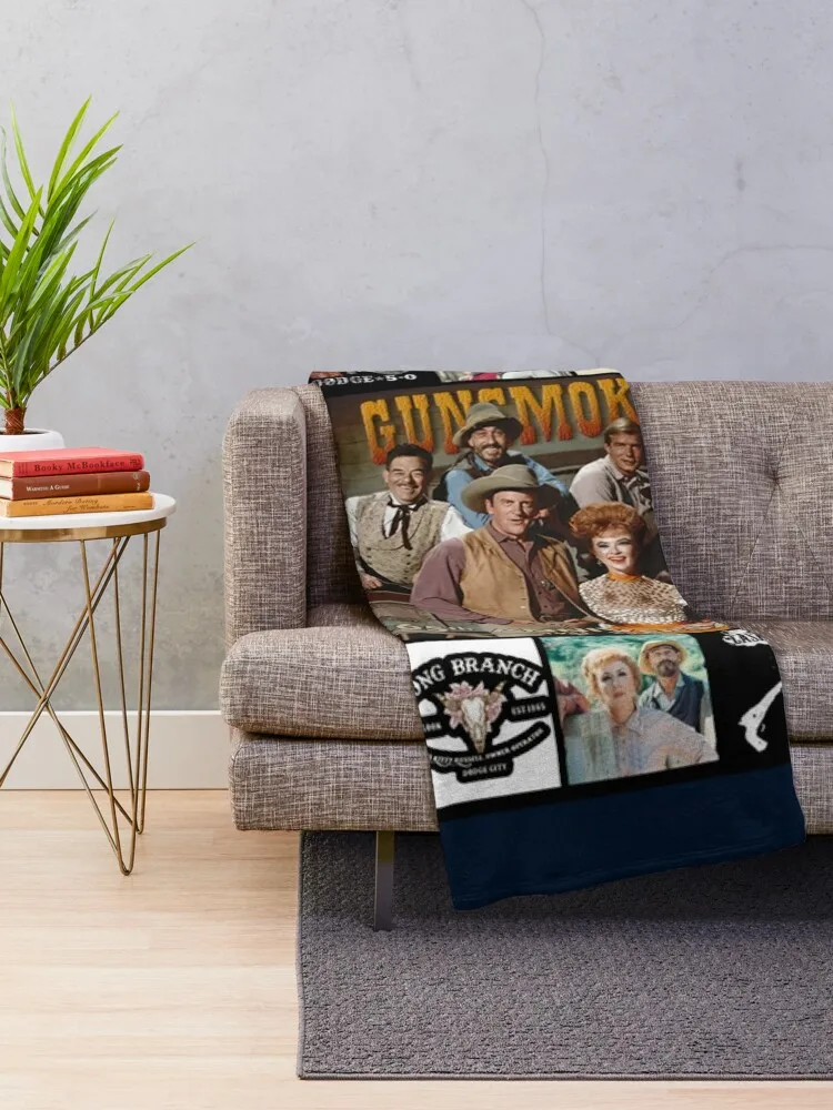 Gunsmoke Vintage Throw Blanket Shaggy Travel Furry Blankets