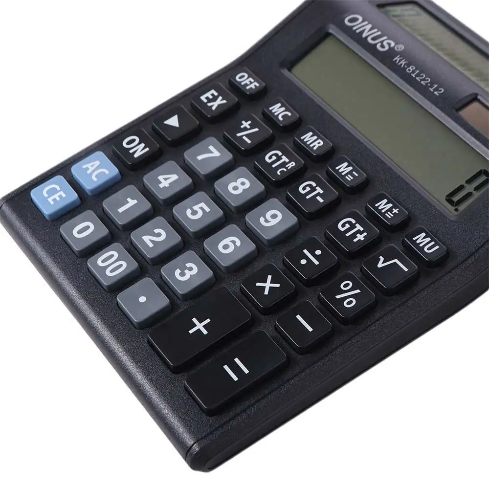 

Multifunctional Solar Dual-Screen Calculator Efficient Calculation Stationery 12 Digits Calculator Easy To Use Portable