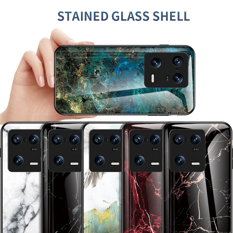 For Xiaomi Mi 13 12 11 Pro Case Luxury Marble Grain Hard Tempered Glass Protect Back Cover For Xiaomi Mi 12T 11T Pro 12X 12 Lite