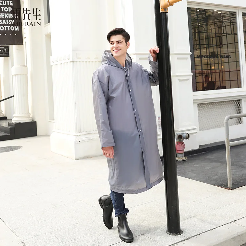 معطف واق من المطر EVA للبالغين، معطف واق من المطر فردي شبه شفاف متعدد الألوان جيد، نماذج معطف واق من المطر للجنسين في الهواء الطلق مناسبة لكل م