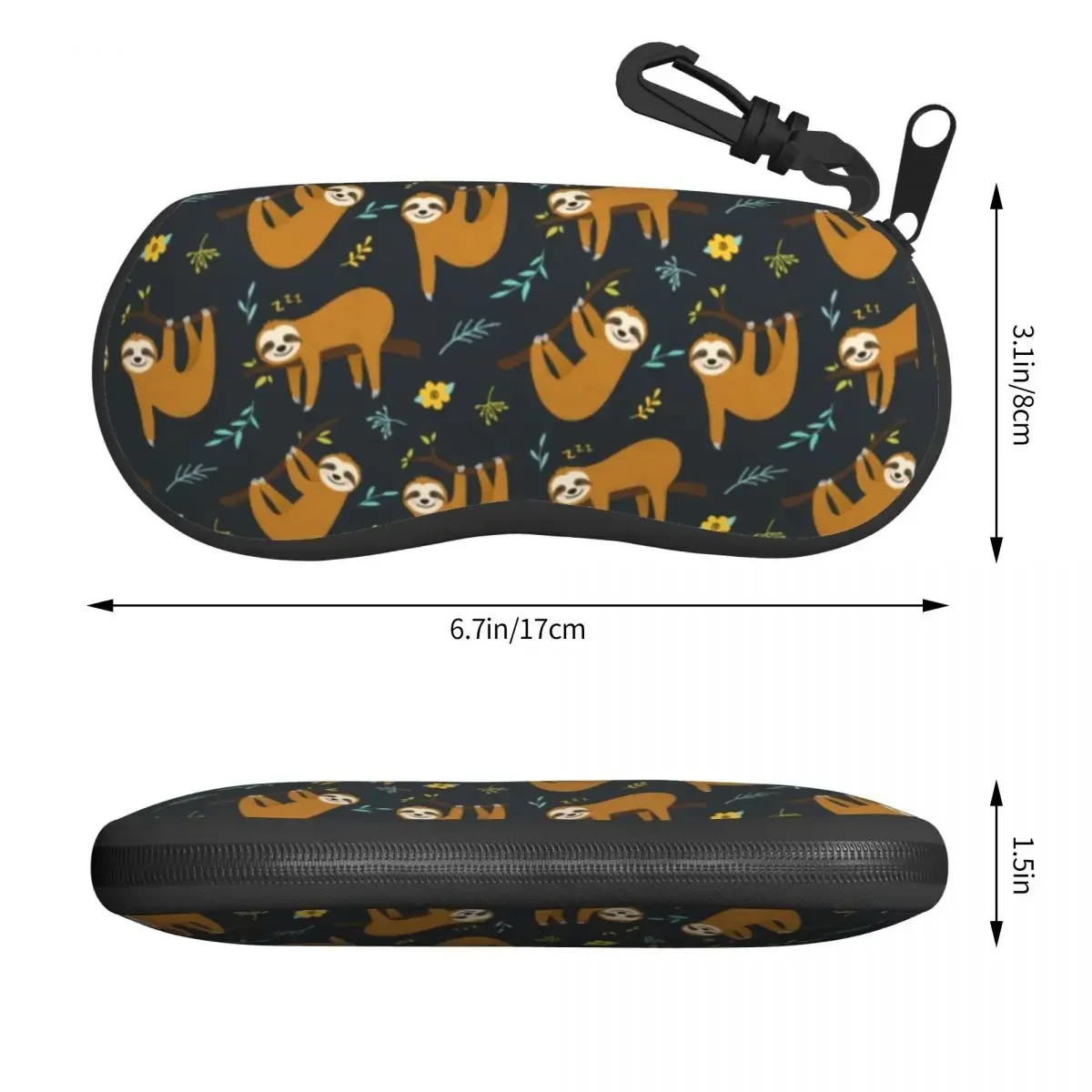 Adorable Sloth Pattern Shell Eyeglasses Case Men Women Cute Kawaii Lazy Animal Glasses Case Sunglasses Box Pouch