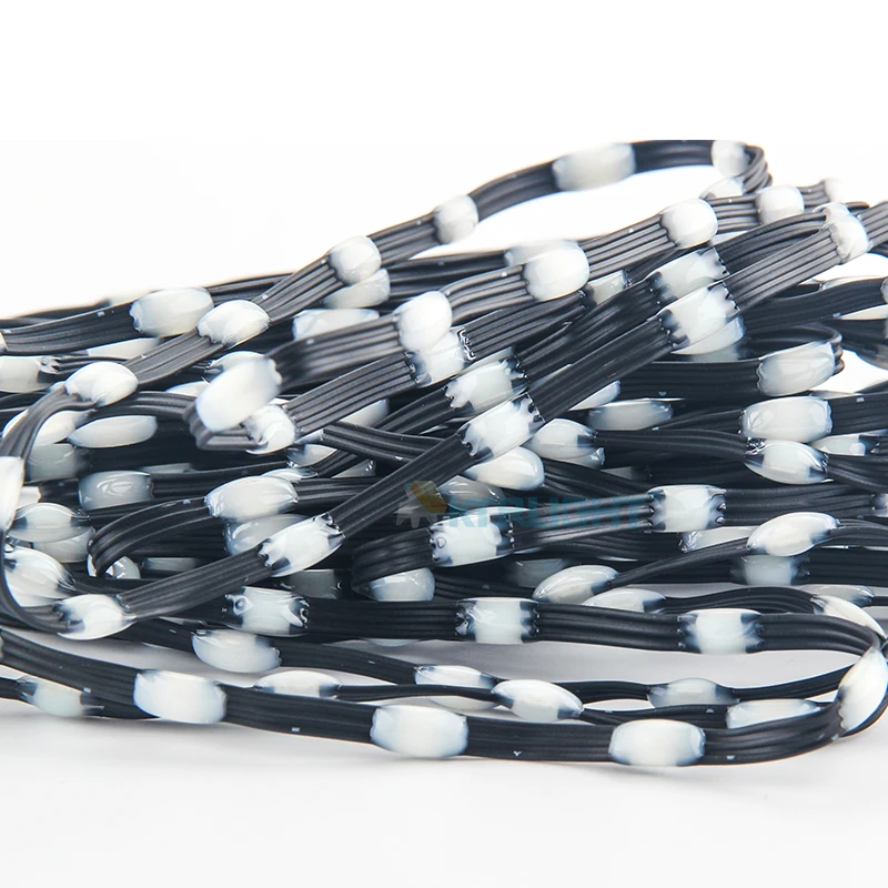 DC5V/12V 1000ct Pixels 1.5cm-10cm Pitch WS2811 LED Seed Pixel String Light RGB IC Addressable Full Color IP68 3Pin Black Wire