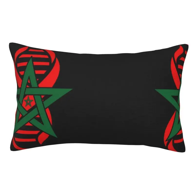 Custom My DNA Is Moroccan Roots Moroccoe Flag Pride Cushions Cover for Bed Sofa Rectangle Pillowcase