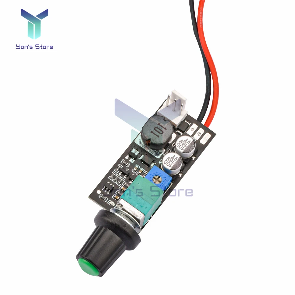 DC 12V regolabile 0%-100% PWM regolatore di velocità della ventola con interruttore a manopola regolatore di velocità della ventola a 4 fili