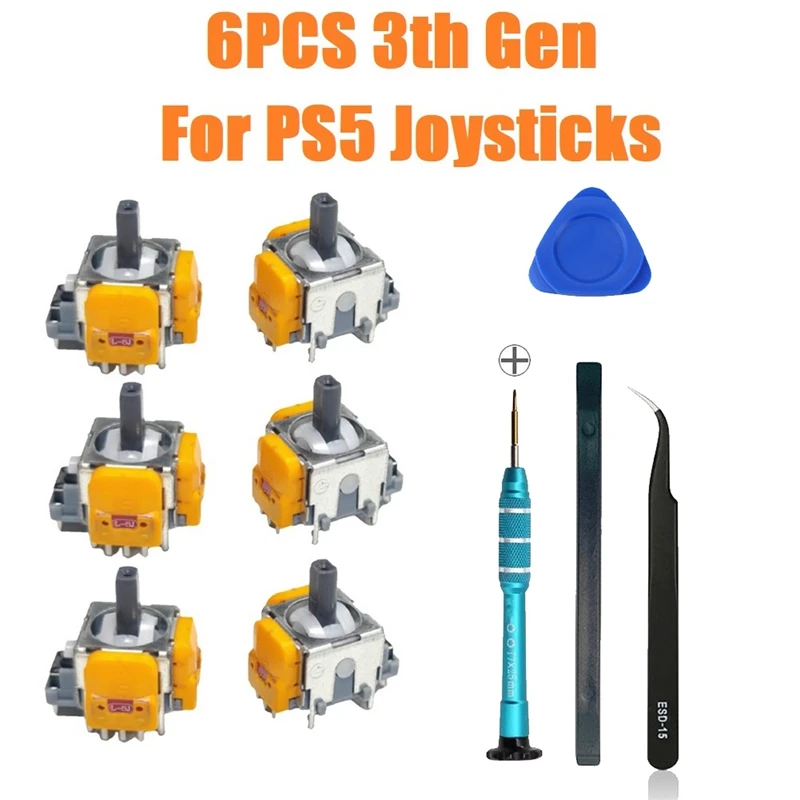 عصا تحكم للألعاب الكهرومغناطيسية مع طقم مفك براغي ، طقم إصلاح قابل للتعديل ، متين ، PS5 ، قاعة ، 6 4.5