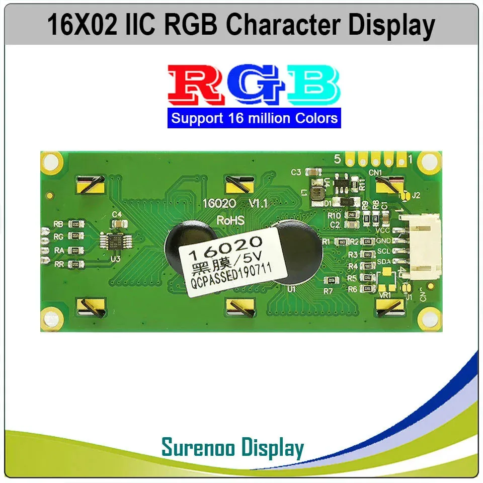 Grove 162 16X2 1602 3.3-5V Serial IIC I2C FSTN Positive Negative Character LCD Module Display Screen LCM Panel w/ RGB Backlight