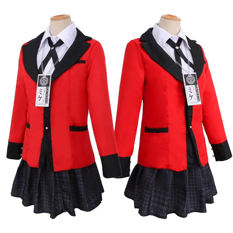 Anime Cosplay Jabami Yumeko Cosplay Costume Coat Shirt Skirt Breastpiece Japanese School Girls JK Uniform Halloween Costumes