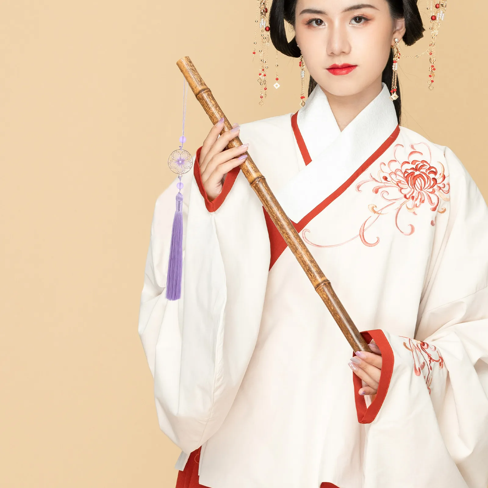 

Chinese Instrument Tassel Pendant Vintage Style DIY Flute Fringe Handmade Flute Tassel Decoration for Musical Instruments