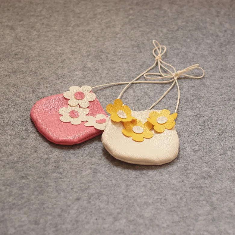 

Сумка через плечо для девочек, детский мини-кошелек, розовый кошелек принцессы с цветком, корейский стиль, искусственный материал, подарок для дочери