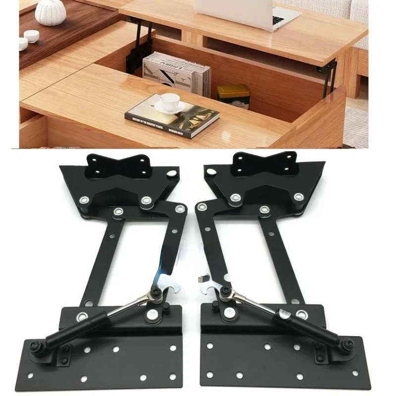 

1Pair/Lot Pneumatic Soft Folding Coffee Table Lift Up Mechanism Tea Table Parts Pop-up Laptop Table Top Lifting Bracket