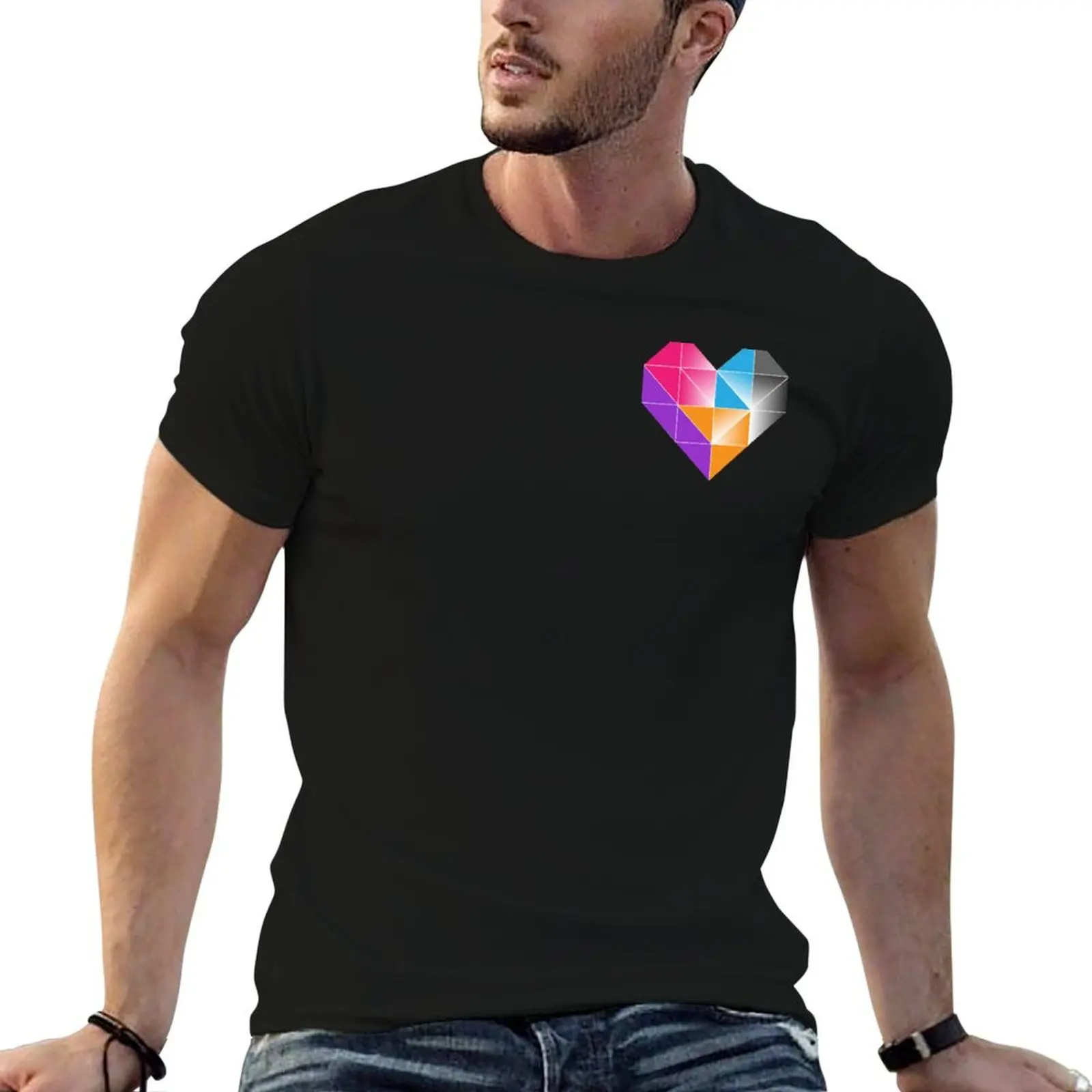 

OGAE Rest of the World Logo Single Heart T-Shirt blanks plus sizes plus size clothes custom shirt Men's cotton t-shirt