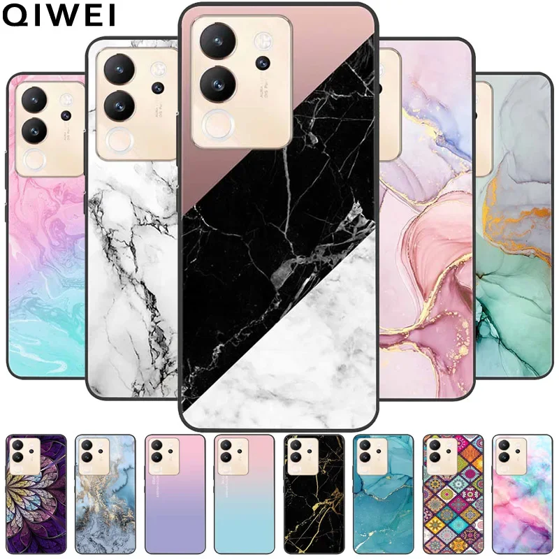 Phone Cover for Vivo V30 Lite 5G Case Luxury Marble Printing TPU Silicone Funda for Vivo V30 Lite V2314 Soft Shells V30Lite Cool