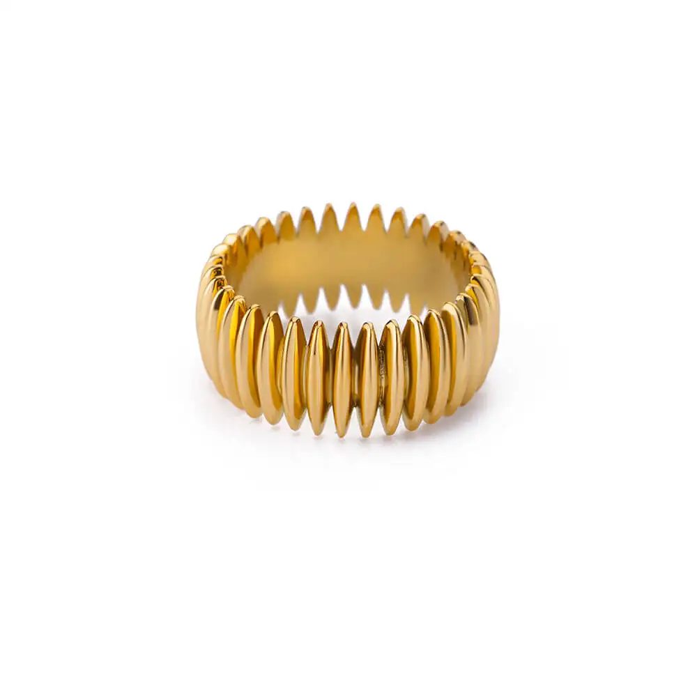 Stainless Steel Punk Striped Ring for Men and Women Gold Color Wedding  Aesthetic Finger Ring Minimalist Jewelry Accessories BFF