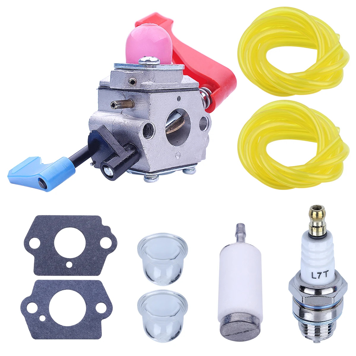 Kit de reemplazo de soplador de hojas BV1650LE con línea de filtro de combustible para WT-606, carburador para Poulan Weed Eater Craftsman B1750LE