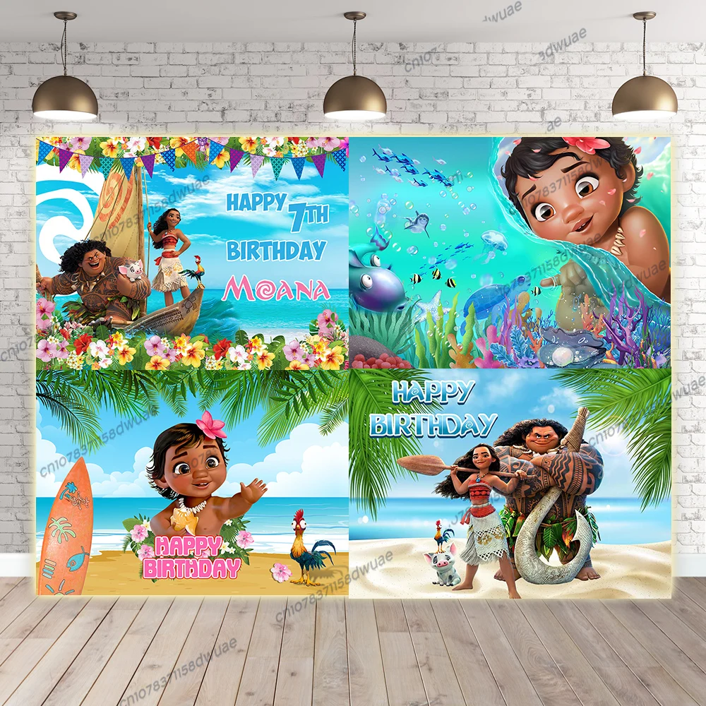 

Moana Baby Shower Photography Backdrop Birthday Party Photo Background Friends Gathering Photo Backdrop