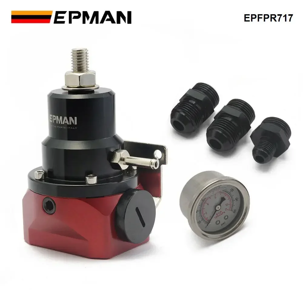 

EPMAN Fuel Pressure Regulator With Gauge AN10 Feed & AN6 Return Line & AN10 End Cap EPFPR717