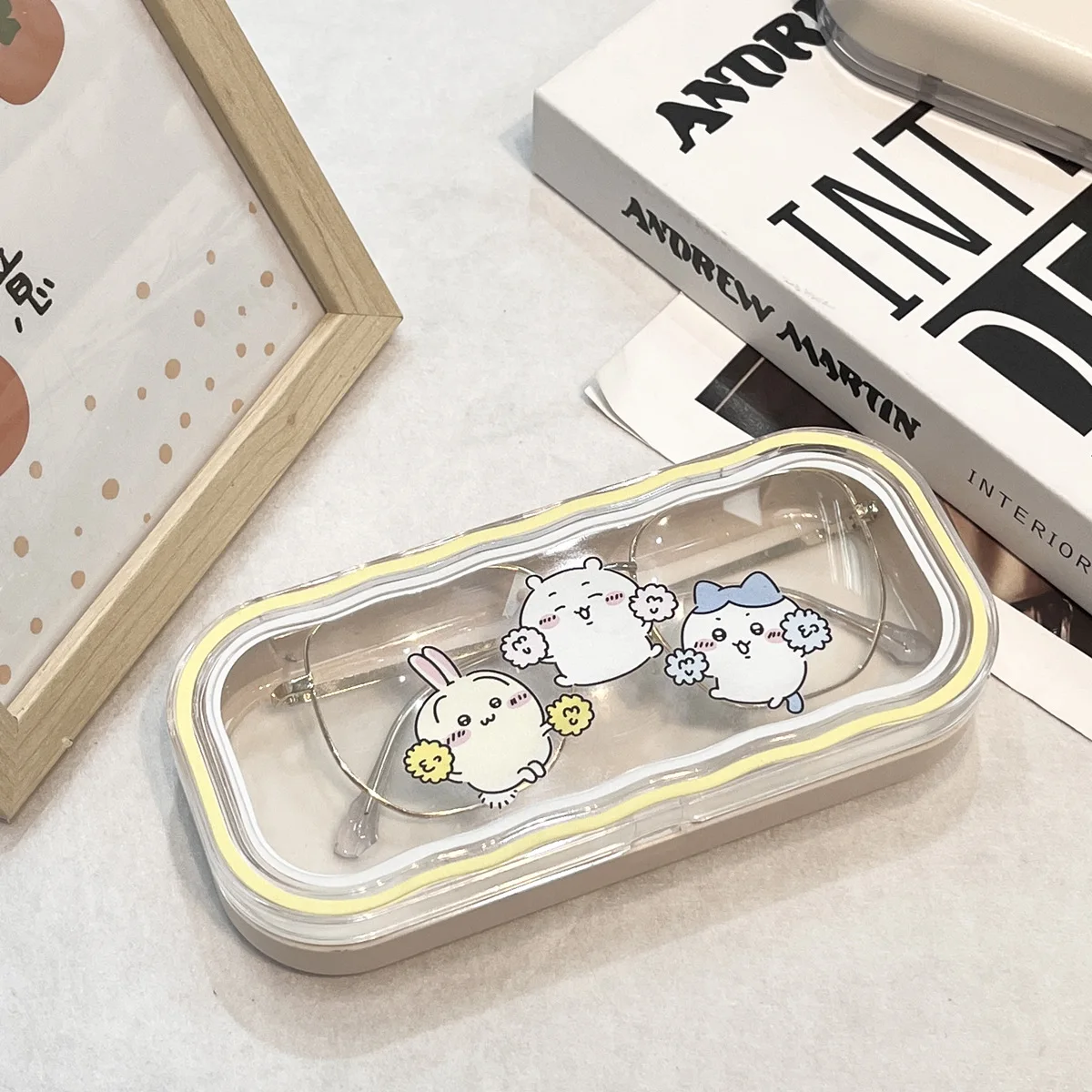 Anime Cartoon Chiikawas Cute Glasses Case Portable Anti-Pressure Take It with You Myopia Glasses Box Sunglasses Storage Box Gift