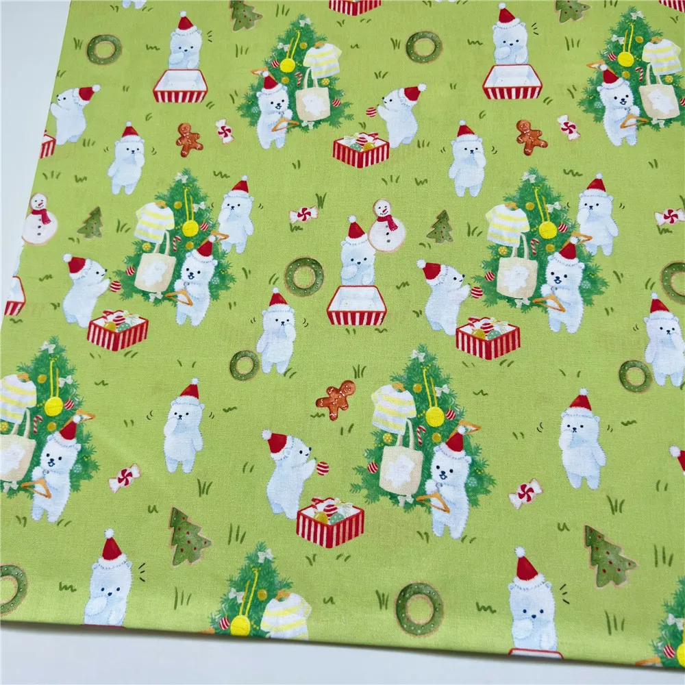 110x50cm thick 20s Christmas Snowman Santa Claus Biscuits Pure Cotton Plain Cloth Handmade  Decoration fabric