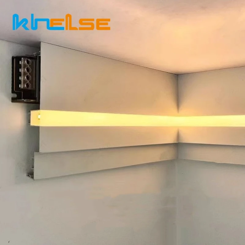 0.5m/1m Ceiling LED Aluminum Profile Top Corner Decoration Gypsum Line Lamp Surface Mounted No Ceiling Required Bar Strip Light