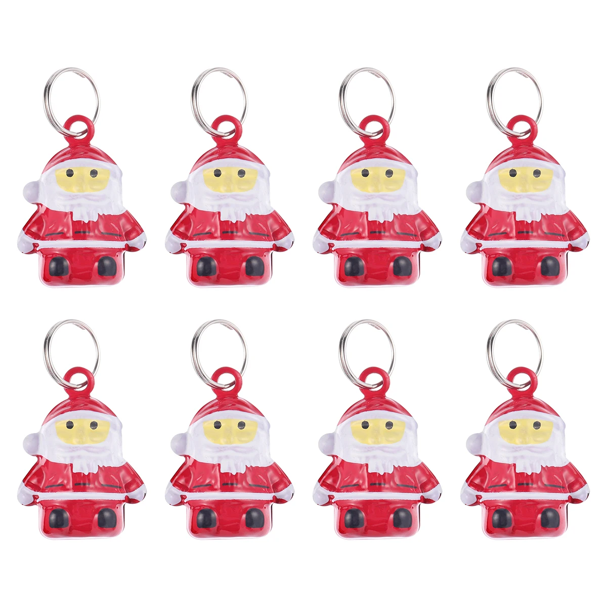 

10pcs Christmas Bells Pet Accessories Santa Claus Shape Iron Pendant DIY Bell Accessory Pet Necklace Dog Wear Christmas Door