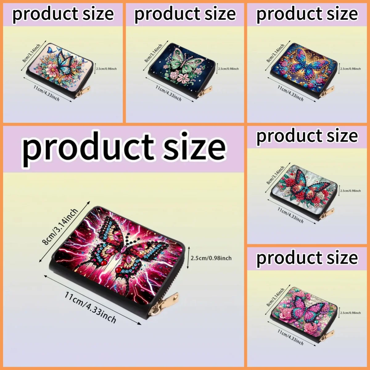 1 DIY Diamond Painting Set with Butterfly Pattern and Crystal Gemstone PU Card Case, Suitable for Holding Money and Bank Cards - view 5