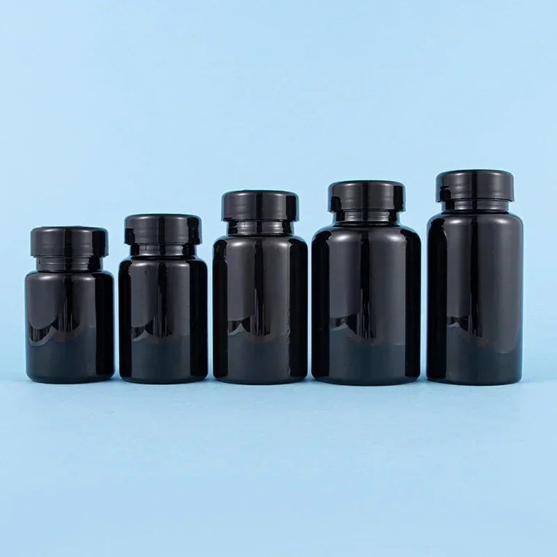 80/120/150/175ml Health Black Light Proof Empty Medicine Capsule Powder Packet Plastic Jars Tiny Bottles Storage Mini Container