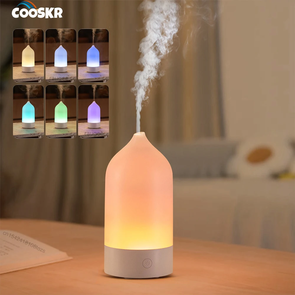 Aroma Diffuser Air Humidifier Desk Mini Mute Vase Essential Oil Diffuser for Home Office Fragrance Diffuser with LED Night Light