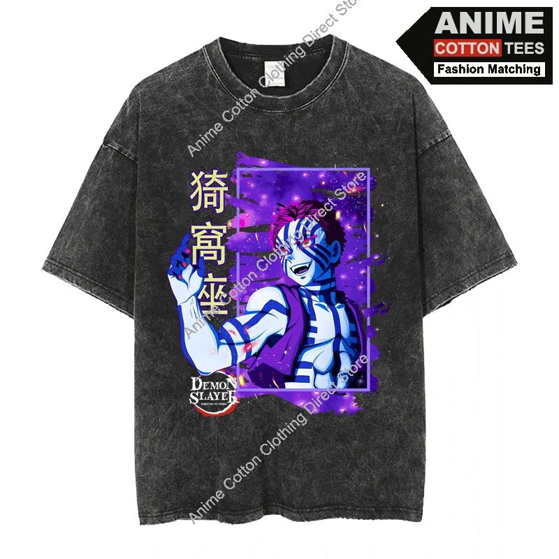 

Demon Slayer Akaza T Shirt Japanese Anime Print T-shirt y2k Harajuku Hip Hop Street Unisex Oversized Loose Tees Retro Cotton Top