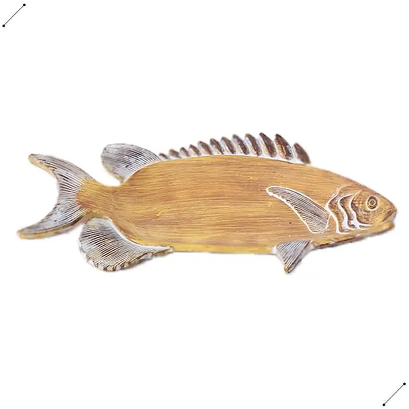 Vintage Style Resin Fish Shaped Jewelry Tray,Ring Dish, Antique Trinket Key Holder Decorative Tray For Display Organizer