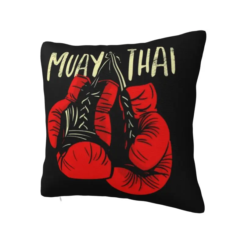 Modern Muay Thai Gloves Cushion Cover for Sofa Velvet Thailand Boxing Fighter Pillow Case Home Decorative