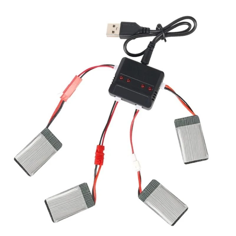 

652F 3.7V 500mAh Lipo Battery and 4 in 1 USB For Wltoys WL V911s Helicopter Spare Parts Accessories