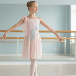 Children Ballet Dress Girls Pink Blue White Chiffon Classical Leotard Ballet Dress For Kids Modern Dance Chinese Sling Dress