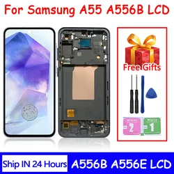 6.6''Super AMOLED For Samsung A55 5G A556B A556E A5560 LCD Display Touch Screen Digitizer For Samsung A556 LCD Frame