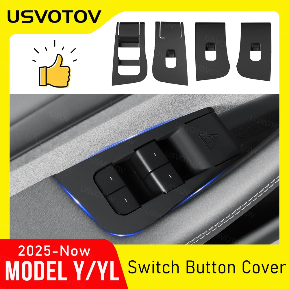 for 2025 2026 Tesla Model Y Juniper Standard Model YL Accessories Window  Lift Switch Panel Buttons Cover Door Handle Protector