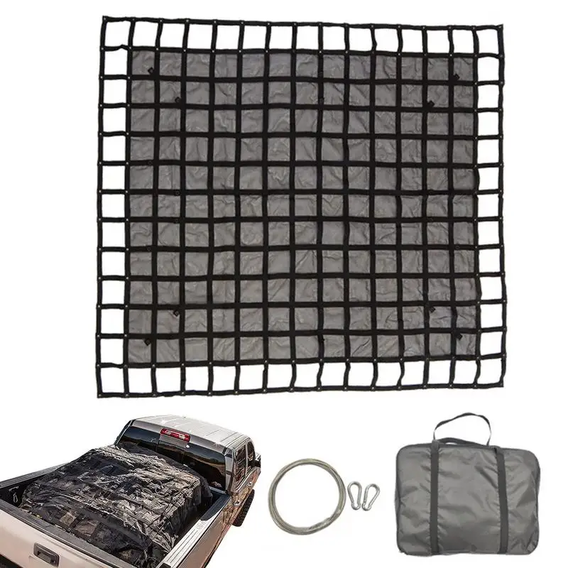 

Truck Bed Net Cargo Net For Truck Pickup Bungee Net Mesh With Carabiners And Storage Bag Universal Car Organizer Net For Large