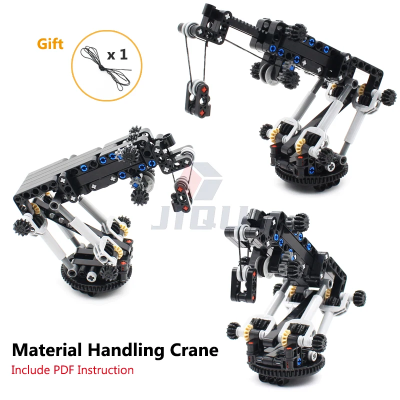 Trailer Turntable Crane Matched with Technical Linear Actuator Building Blocks Compatible Trucks Cars MOC High-Tech Bricks Toys