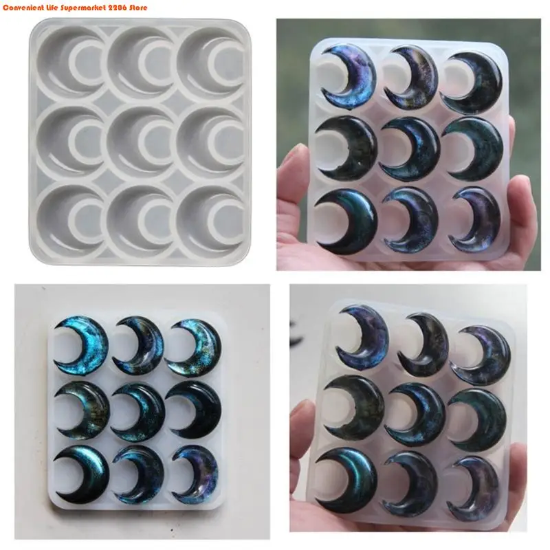 Geometric Earring Pendant Silicone Mold Moon Epoxy Resin Mould For DIY Ornaments Keychain Necklace Charms Epoxy Resin Crafts