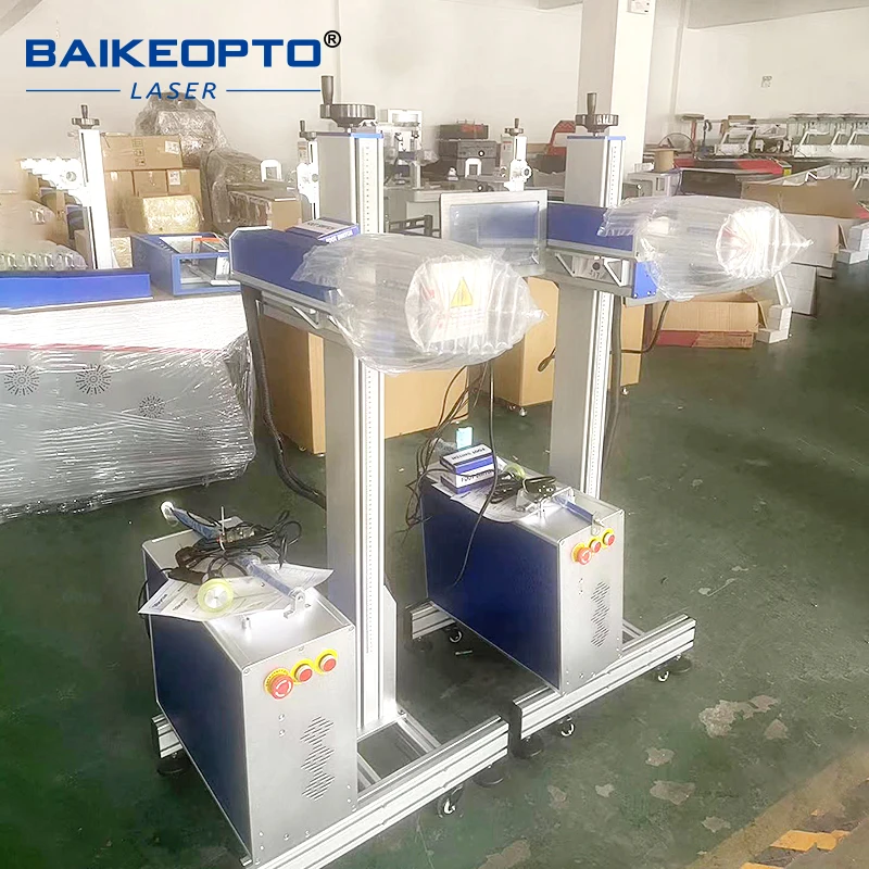 50W Raycus High-Speed Flying Lifting Assembly Line Fiber Laser Marking Machine for Precision Industrial Marking