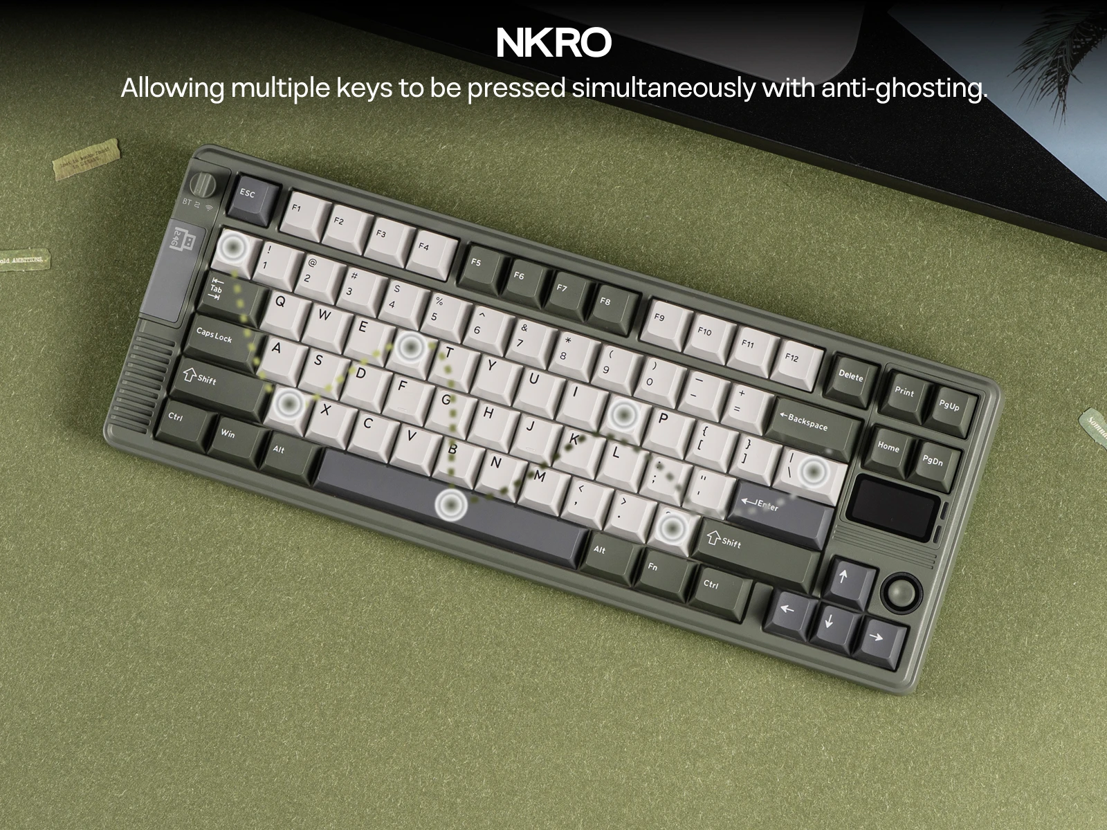 Epomaker rt85 75% ansi eua layout junta com fio/bt/2.4ghz teclado