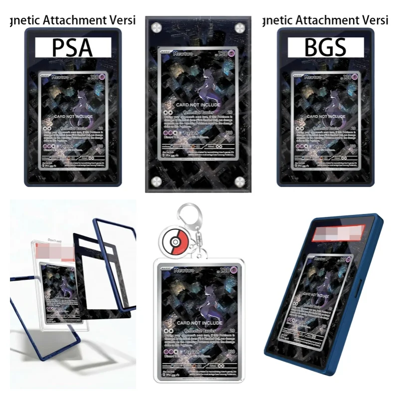 Art Display for Pokemon Scarlet Violet Black Star Promo Mewtwo Anime Expand Art Fans Gift Recyclable Acrylic Case Keychain