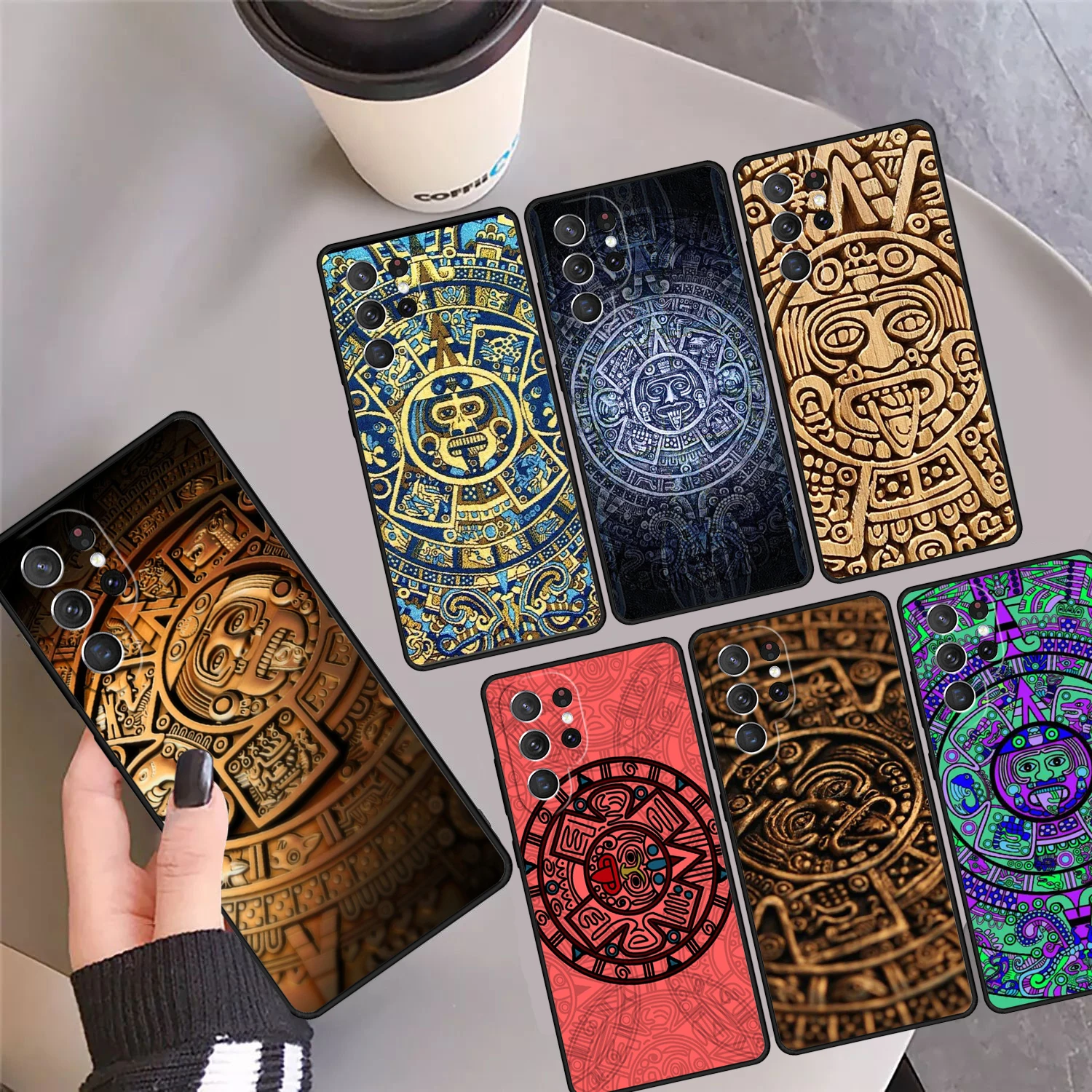 Mayan Calendar Phone Case Cover Coque For Samsung Galaxy S24 Ultra 23 S22 Plus S21 FE S20 S8 S9 S10 Note 10 Pro Note 20