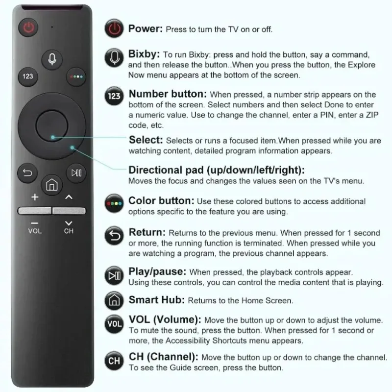 Replacement Remote Control For Samsung Smart TV BN59-1266A Universal Voice Remote Control for All Samsung Voice Function TVs