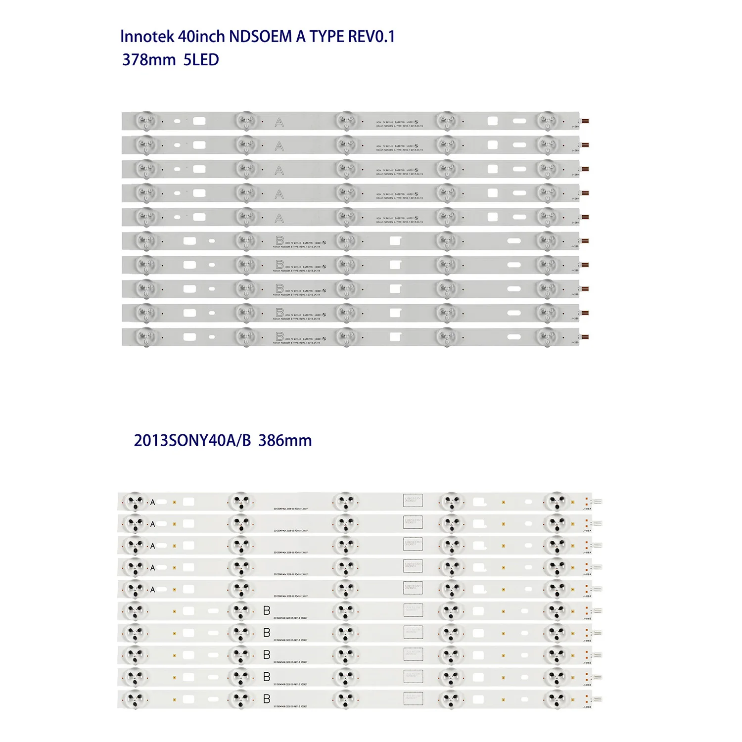 

100PCS/10set LED Backlight strip For Sony 40" KDL-40W580B KDL-40W590B KDL-40R485AK KDL-40R353C KDL-40W905A LSY400HN01-B01