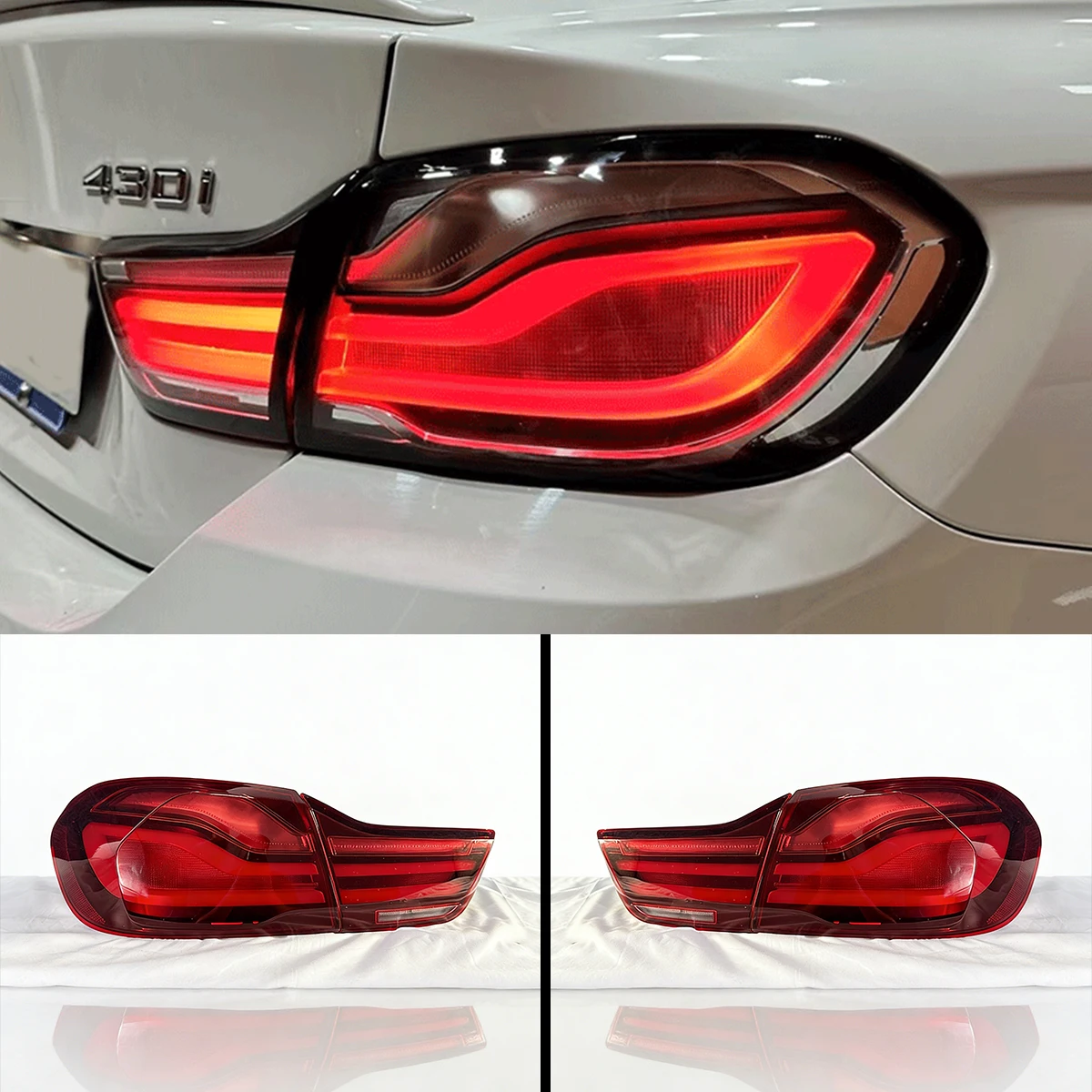 

Car LCI MP Tail Lights For BMW 4 Series M4 F32 F33 F36 F82 F83 2012-2020 Red Black LED Taillights Upgraded Plug And Play