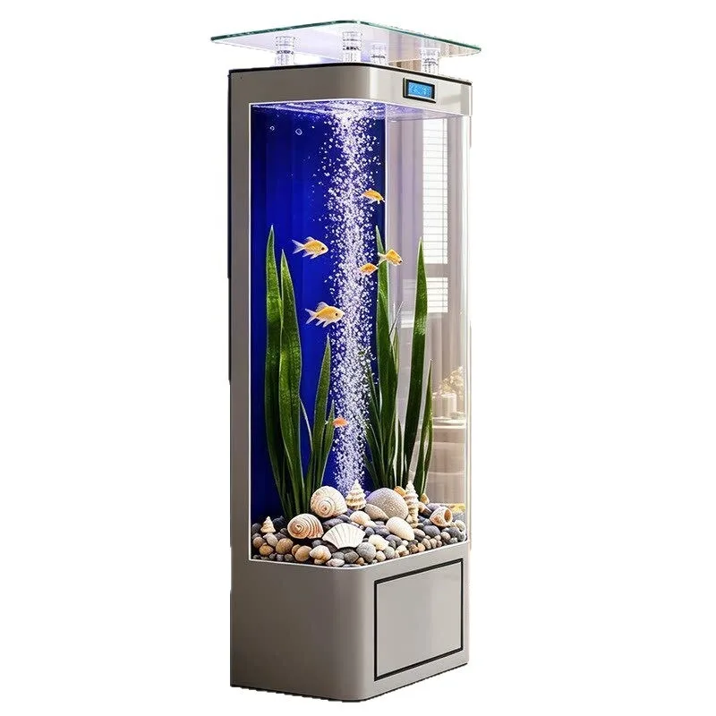 Mid Size Vertical Glass Aquarium, Smart Integrated Filter, Eco Water Recirculation