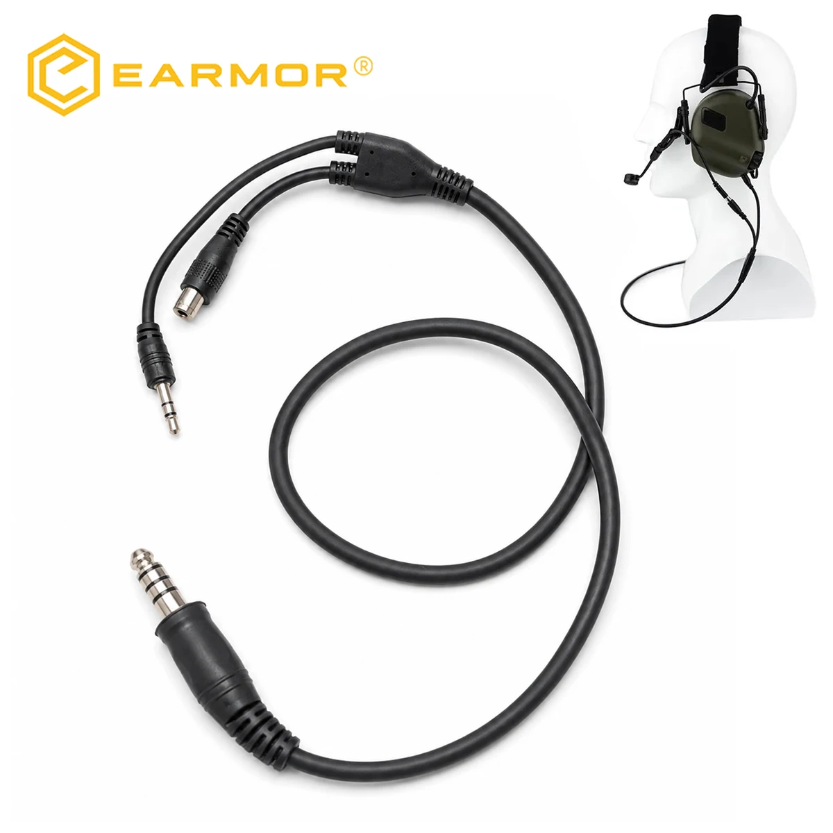 M31 Headset Audio Cable Microphone Kit, Radio Communication Intercom Audio Cord for EARMOR‑M31 Headset