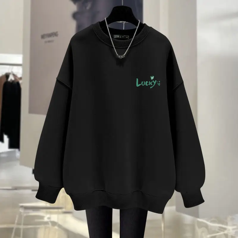 Autumn Fashion Easy Matching O-neck Sweatshirts Cartoon Printed Long Sleeve Hoodies Women Clothing Loose Casual Top Pullovers