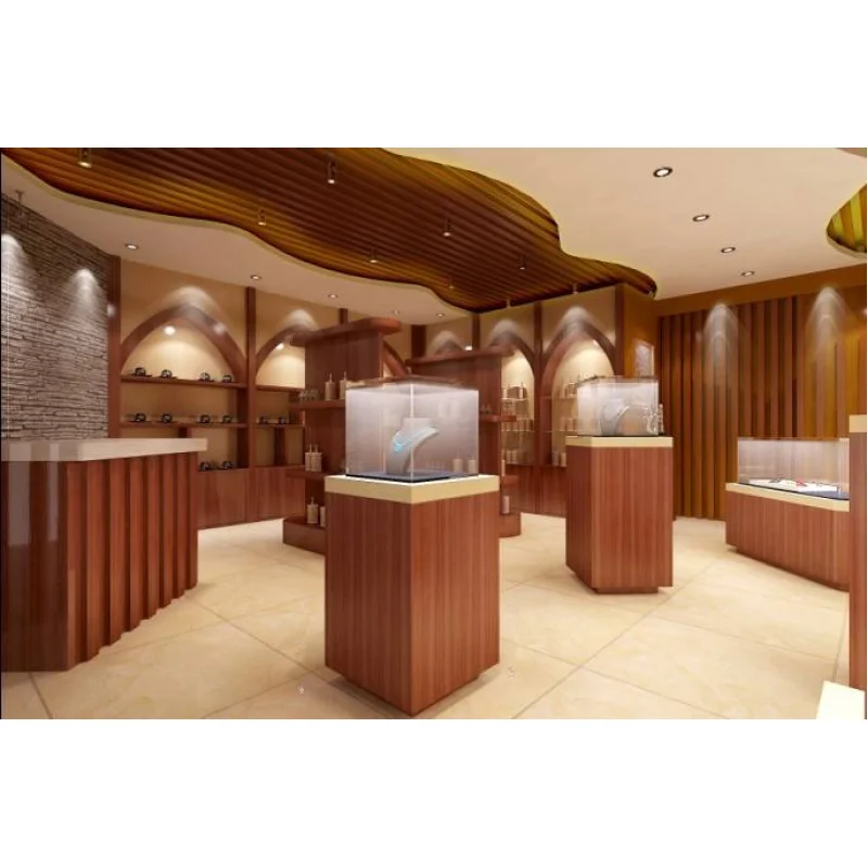 Customized-Hot Sale High End Jewelry Wooden Luxury Glass Jewelry Store Display Cases