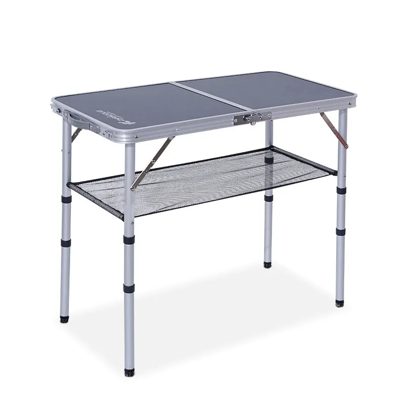 Tavolo pieghevole portatile da esterno Tavolo da campeggio triplo in lega di alluminio Tavolo per auto con guida autonoma Nuovo