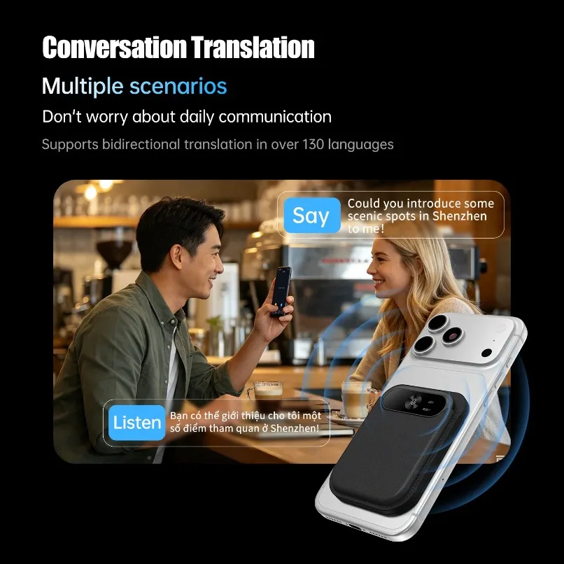 Multi Language AI Smart Translator Device Real Time Voice Photo Translation Portable for Travel Business Learning Study Use Pro